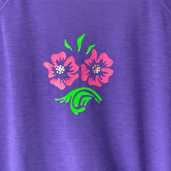 Sport-Tek Women's Floral V-neck Gems Short Sleeve Shirt Purple 3XL‎ - Picture 4 of 10